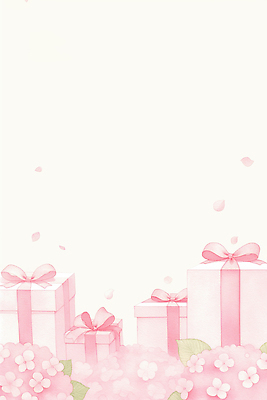 JPG 기념일 꽃잎 꽃 리본 분홍색 백그라운드 일러스트 포장 바닥 선물 이벤트 장식 상자 축하 생일 수국 꾸미기 단순화된 뷰티풀 미니멀 국내일러스트 AI일러스트 AI콘텐츠 식물 컬러 컨셉 파일형식