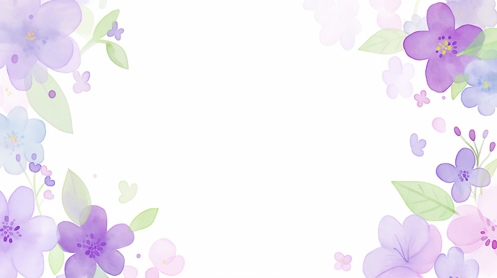 JPG 모양 식물 디자인 꽃잎 꽃 화초 컬러 백그라운드 일러스트 자연 나뭇잎 수채화 풍경 장식 보라색 봄 공간 크기 뷰티풀 카피스페이스 비어있는 국내일러스트 AI일러스트 AI콘텐츠 계절 잎 공백 생태계 파일형식