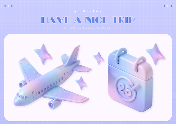 PSD 편집이미지 디자인 컬러 여행 휴가 비행기 그래픽 세트 3D 보라색 달력 계획 노선도 여행준비 홀로그램 편집3D 컨셉 항공교통 대중교통 디지털합성 준비 파일형식