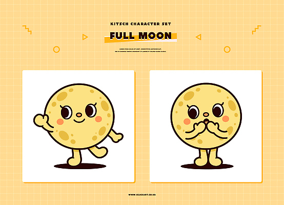 캐릭터 손 디자인 얼굴 포즈 백그라운드 일러스트 모션 표정 노란색 걷기 귀여움 달 두장 입력 키치 일러캐릭터 AI파일 자연요소 컬러 컨셉 2 신체부위 파일형식 벡터