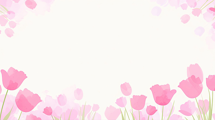 JPG 식물 디자인 꽃잎 꽃 분홍색 컬러 백그라운드 꽃밭 일러스트 자연 생명 풍경 잔디 여름 정원 봄 튤립 테마 국내일러스트 AI일러스트 AI콘텐츠 계절 생태계 파일형식