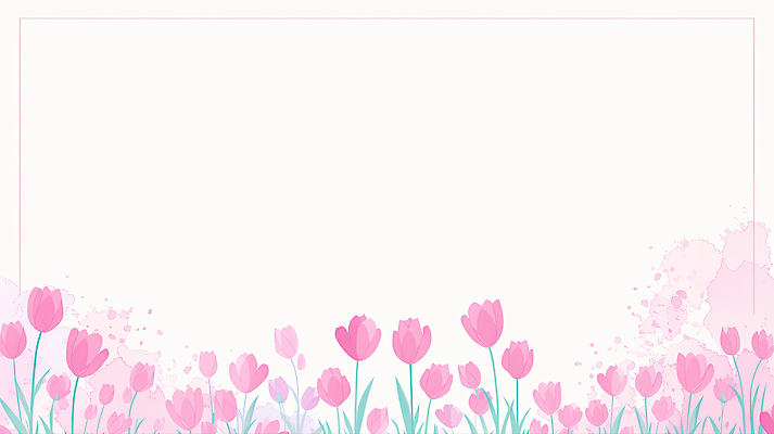 JPG 식물 디자인 계절 꽃잎 꽃 화초 분홍색 컬러 백그라운드 꽃밭 일러스트 자연 풍경 정원 봄 튤립 성장 화사함 뷰티풀 국내일러스트 AI일러스트 AI콘텐츠 컨셉 생태계 파일형식