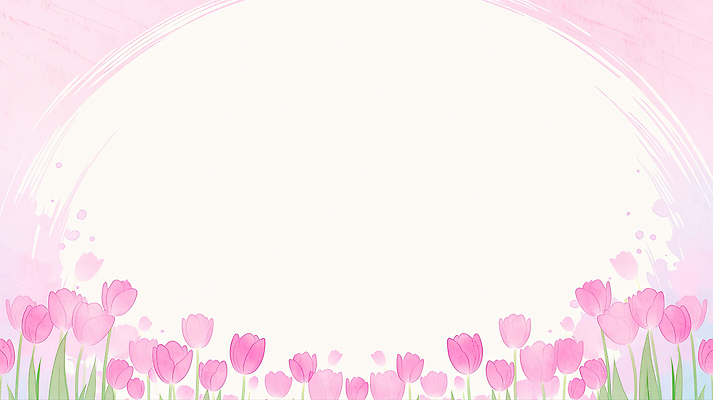 JPG 식물 디자인 꽃 줄기 분홍색 컬러 백그라운드 잎 일러스트 자연 풍경 장식 정원 흙 봄 튤립 원형 그림 원예 화사함 국내일러스트 AI일러스트 AI콘텐츠 도형 계절 컨셉 취미 생태계 파일형식