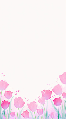 JPG 식물 디자인 꽃 분홍색 백그라운드 일러스트 자연 장식 스크린 봄 튤립 그림 장면 화사함 조화 채색 뷰티풀 국내일러스트 AI일러스트 AI콘텐츠 계절 컬러 컨셉 미술 생태계 파일형식