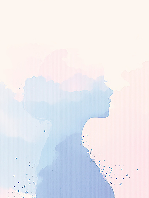 JPG 모양 디자인 여자 감정 실루엣 컬러 백그라운드 일러스트 옆모습 물감 표현 그림 작품 드로잉 비율 창작 국내일러스트 AI일러스트 AI콘텐츠 뷰포인트 촬영기법 미술 사람 미술도구 파일형식