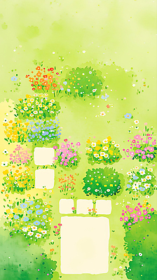 JPG 식물 디자인 꽃 화초 컬러 꽃밭 일러스트 자연 생명 휴식 풍경 잔디 여름 정원 봄 원예 조경 텃밭 국내일러스트 AI일러스트 AI콘텐츠 계절 컨셉 밭 취미 생태계 파일형식