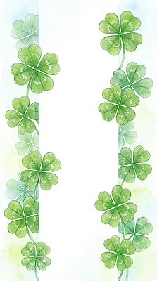 JPG 식물 디자인 꽃 컬러 백그라운드 잎 패턴 일러스트 자연 수채화 프레임 그래픽 장식 초록색 보름달 클로버 그림 국내일러스트 AI일러스트 AI콘텐츠 무늬 달 생태계 파일형식