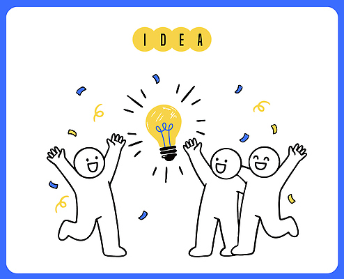 감정 종이 다수 컨셉 비즈니스 모션 표정 사람 파일형식 벡터 아이디어 전구 축하 여러명 기쁨 세명 손들기 즐거움 색종이 웃음 창의성 협력 발표 상징 표현 순간 상상력 AI파일 국내일러스트 일러스트 회의