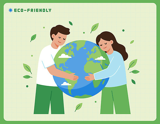 식물 지구 일러스트 안기 모션 자연 함께함 사랑 사람 환경 희망 꿈 메시지 의식 보호 에코 친환경 노력 지구촌 소통 국내일러스트 AI파일 감정 컨셉 생태계 파일형식 벡터