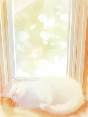 JPG 주간 동물 겨울 일러스트 발 휴식 주택 털 따뜻함 풍경 일상 빛 고양이 꿈 방 편안함 창가 소음 국내일러스트 AI일러스트 AI콘텐츠 자연요소 계절 컨셉 창문 포유류 건물 라이프 신체부위 반려동물 소리 감각 파일형식