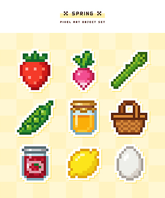 디자인 음식 컬러 채소 과일 일러스트 딸기 그래픽 바구니 계란 봄 맛 무 잼 레몬 자몽 완두콩 아스파라거스 픽셀 국내일러스트 AI파일 계절 컨셉 콩 뿌리채소 알 소스_음식 파일형식 벡터