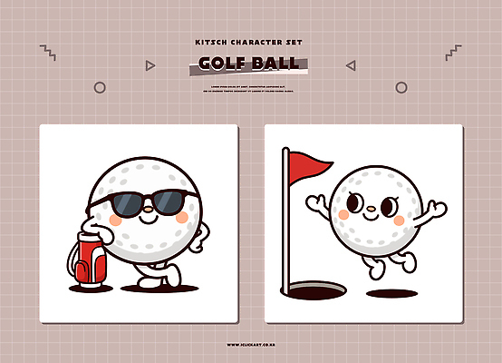 캐릭터 디자인 스포츠 골프 일러스트 모션 골프공 웃음 친구 세트 운동 귀여움 마시기 게임 구멍 분위기 즐거움 깃대 놀기 일러캐릭터 AI파일 감정 컨셉 공 관계 놀이 골프용품 표정 건강 구기 파일형식 벡터