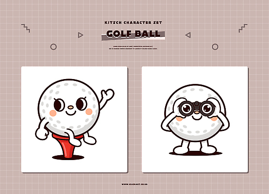캐릭터 디자인 스포츠 포즈 티셔츠 골프 일러스트 공 모션 놀이 골프공 그래픽 세트 장난감 망원경 묘사 즐거움 일러캐릭터 AI파일 감정 셔츠 골프용품 구기 파일형식 벡터