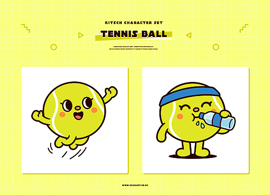 캐릭터 디자인 음료 일러스트 모션 놀이 그래픽 물 달리기 운동 노란색 귀여움 테니스 마시기 표현 테니스공 즐거움 일러캐릭터 AI파일 자연요소 감정 컬러 컨셉 공 건강 구기 테니스용품 파일형식 벡터