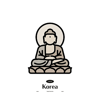 전통 디자인 종교 문화 예술 상징 조각 불교 일러스트 한국 미소 앉기 전시 승려 불상 명상 랜드마크 국내일러스트 유산 AI파일 아시아 모션 표정 성직자 파일형식 벡터