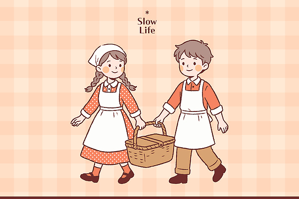 행복 어린이 일러스트 아침 이야기 대화 웃음 일상 친구 농장 소풍 바구니 걷기 정원 시골 동료 오후 국내일러스트 AI파일 주간 감정 농업 관계 모션 표정 말하기 사람 라이프 야외활동 파일형식 벡터