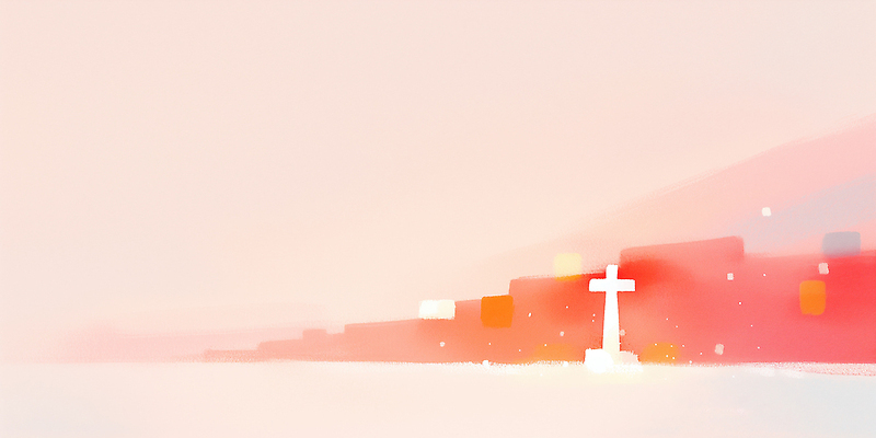 JPG 기독교 종교 상징 컬러 백그라운드 십자가 일러스트 자연 하늘 산 풍경 빨간색 빛 고요 공간 묘사 장면 신성 오후 국내일러스트 AI일러스트 AI콘텐츠 생태계 파일형식