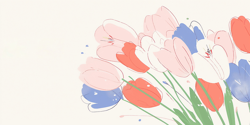 JPG 식물 꽃 분홍색 컬러 꽃다발 일러스트 자연 탁자 장식 빨간색 파란색 봄 튤립 수확 원예 조화 꽃시장 뷰티풀 원예사 플로리스트 국내일러스트 AI일러스트 AI콘텐츠 직업 계절 가구 농업 취미 시장 생태계 파일형식