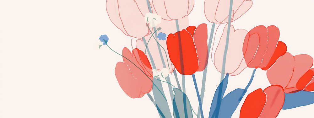 JPG 식물 디자인 꽃잎 꽃 예술 줄기 분홍색 컬러 백그라운드 일러스트 자연 그래픽 장식 빨간색 인테리어 봄 튤립 배열 그림 화사함 플로리스트 국내일러스트 AI일러스트 AI콘텐츠 직업 계절 컨셉 생태계 파일형식