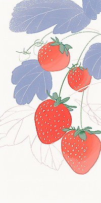 JPG 식물 열매 잎 밭 농업 과일 일러스트 자연 딸기 빨간색 초록색 여름 농장 농사 수확 그림 국내일러스트 AI일러스트 AI콘텐츠 계절 산업 컬러 생태계 파일형식