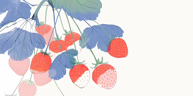 JPG 나무 식물 잎 과일 일러스트 자연 딸기 한국 일상 장식 빨간색 초록색 여름 농장 농사 수확 성장 신선 텃밭 국내일러스트 AI일러스트 AI콘텐츠 계절 아시아 컬러 밭 농업 라이프 생태계 파일형식