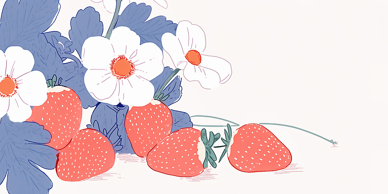 JPG 식물 전통 디자인 꽃 컬러 과일 일러스트 자연 생명 딸기 장식 여름 정원 농사 식사 신선 그림 유기농 조화 디지털아트 국내일러스트 AI일러스트 AI콘텐츠 웰빙 계절 농업 생태계 파일형식