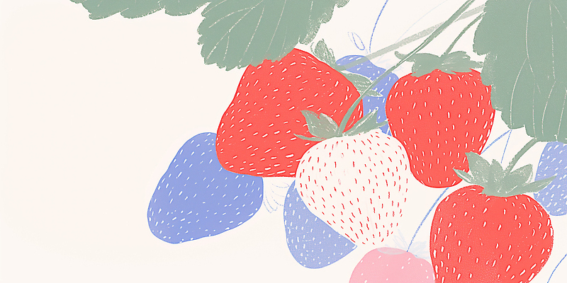 JPG 식물 컬러 잎 농업 과일 일러스트 자연 딸기 건강 빨간색 농사 수확 성장 흰색 원형 원예 부드러움 국내일러스트 AI일러스트 AI콘텐츠 도형 산업 취미 감각 생태계 파일형식