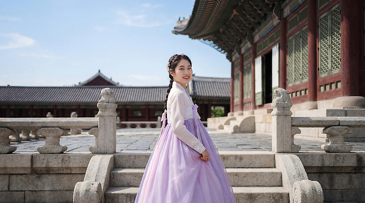 JPG 편집이미지 전통 여자 행복 전통문화 여행 백그라운드 한국 건물 여름 한복 경복궁 기념사진 오후 편집포토 의료성형뷰티 편집실사 AI인물포토 AI콘텐츠 한국전통 건축물 계절 감정 아시아 문화 사람 궁전 전통의상 CG 파일형식 AI포토