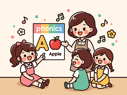 직업 문자 손 영어 교육 감정 컨셉 과일 학교 관계 문화예술 사람 파일형식 벡터 어린이 교사 사과 수업 교실 학습 그림 단어 음악 모션 경고 가르침 손가락 즐거움 친구 소통 국내일러스트 일러스트 AI파일 영어교육 유치원