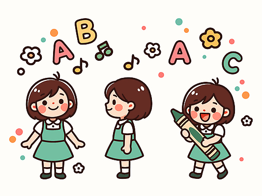알파벳 교육 꽃 어린이 음악 일러스트 노래 모션 놀이 영어교육 웃음 친구 유치원 표현 색칠 그리기 연습 즐거움 그림 크레파스 상상력 국내일러스트 AI파일 식물 영어 감정 관계 문화예술 학용품 표정 사람 파일형식 벡터