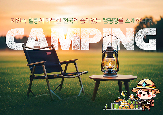 PSD 편집이미지 의자 자연 탁자 휴식 바닥 취미 야외 공간 캠핑 랜턴 저녁 캠핑장 힐링 오후 이미지편집 가구 컨셉 레저 조명 야간 생태계 파일형식