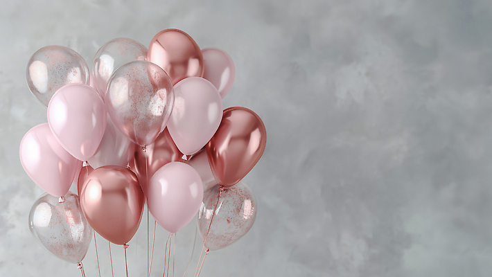 JPG 모양 편집이미지 기념일 분홍색 결혼식 설계 이벤트 장식 파티 금색 축하 생일 오브젝트 풍선 테마 이미지편집 AI컴퓨터그래픽 AI콘텐츠 컬러 결혼 컨셉 파일형식