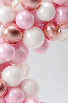 JPG 편집이미지 디자인 분홍색 컬러 패턴 이벤트 장식 반짝임 인테리어 파티 모임 흰색 생일 크기 구슬 오브젝트 이미지편집 AI컴퓨터그래픽 AI콘텐츠 기념일 무늬 모션 파일형식