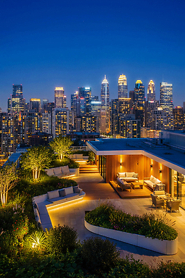 JPG 나무 식물 편집이미지 야경 의자 탁자 휴식 조명 풍경 빌딩 공간 도시 루프탑 편집실사 AI컴퓨터그래픽 AI콘텐츠 가구 컨셉 건물 파티 야간 CG 파일형식 풍경_경치