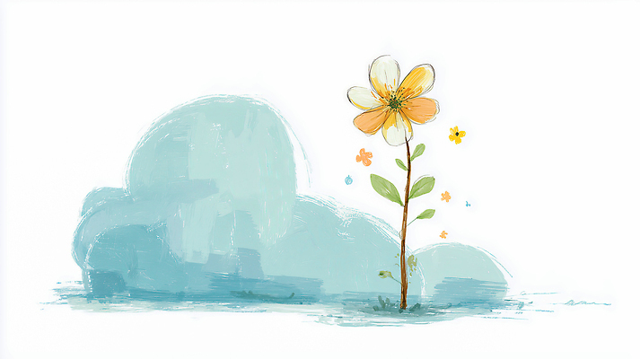 JPG 식물 디자인 꽃 예술 하늘색 백그라운드 일러스트 자연 생명 성장 그림 생태계 자원 뷰티풀 색감 국내일러스트 AI일러스트 AI콘텐츠 파란색 파일형식