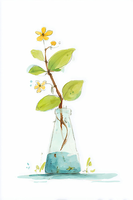 JPG 식물 디자인 꽃 화분 예술 줄기 잎 일러스트 자연 생명 유리병 씨앗 취미 초록색 물 환경 성장 뿌리 산소 국내일러스트 AI일러스트 AI콘텐츠 자연요소 컬러 병_용기 원소 생태계 파일형식