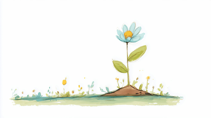 JPG 식물 계절 꽃 줄기 컬러 잎 꽃밭 일러스트 자연 생명 날씨 씨앗 햇빛 환경 흙 성장 땅 뿌리 뷰티풀 국내일러스트 AI일러스트 AI콘텐츠 태양 생태계 파일형식