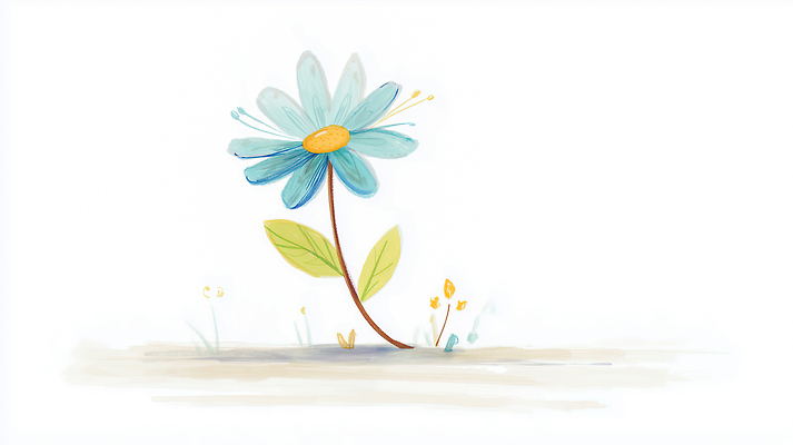 JPG 식물 디자인 꽃잎 꽃 예술 컬러 백그라운드 잎 일러스트 자연 생명 바닥 취미 파란색 노란색 성장 중앙 작음 단순화된 국내일러스트 AI일러스트 AI콘텐츠 크기 생태계 파일형식