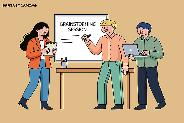 일러스트 모션 회의 협력 아이디어 대화 사람 노트북 사무실 공책 업무 발표 그룹 계획 토론 화이트보드 창의성 브레인스토밍 상호작용 국내일러스트 AI파일 컨셉 비즈니스 문구용품 말하기 전자제품 작업 파일형식 벡터