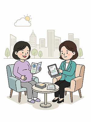 여자 행복 일러스트 가족 회의 미래 건강 대화 책 친구 태블릿 임산부 임신 카페 육아 정보 도시 도움 준비 상담 지원 육아휴직 국내일러스트 AI파일 감정 컨셉 비즈니스 관계 휴가 말하기 사람 전자제품 스마트기기 상점 파일형식 벡터