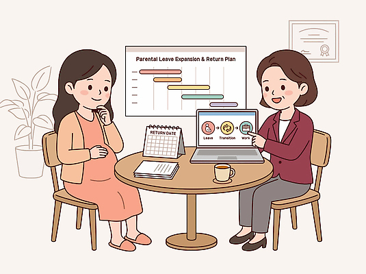 컨셉 회사 비즈니스 휴가 말하기 사람 전자제품 임신 작업 파일형식 벡터 회의 지원 계획 여자 직장 대화 노트북 그래프 자료 캠페인 업무 준비 정보 정책 토론 분석 국내일러스트 일러스트 AI파일 임산부 육아휴직