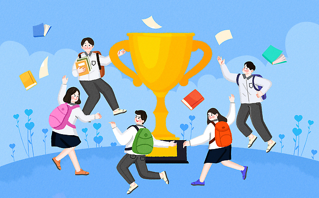 PSD 학생 디자인 행복 백그라운드 일러스트 학교 모션 상상 하늘 책 친구 학습 달리기 기쁨 모임 축하 트로피 국내일러스트 교육 감정 컨셉 관계 상_우승 파일형식