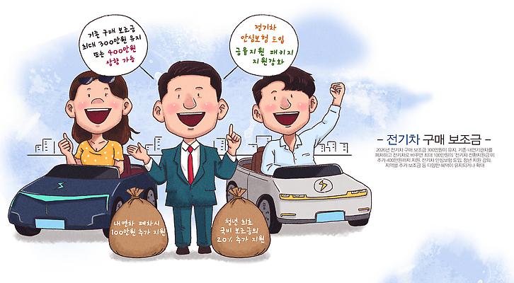 PSD 캠페인 일러스트 자동차 미래 대화 웃음 사람 여러명 환경 에너지 도시 구매 친환경 혁명 안정성 전기자동차 정책 혜택 국내일러스트 육상교통 다수 컨셉 표정 말하기 쇼핑 파일형식