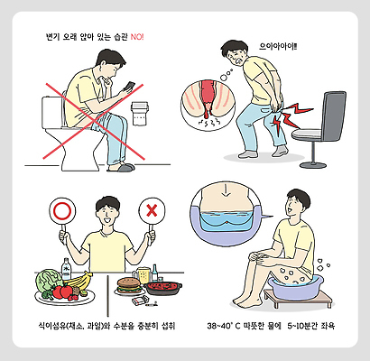 일러스트 건강 장 변호 편안함 위험 먹기 질병관리 변기 문제 습관 방법 배변 변비 적정온도 치질 피하기 섬유질 수분_꽃가루 국내일러스트 AI파일 컨셉 의학 모션 감각 질병 온도 파일형식 벡터