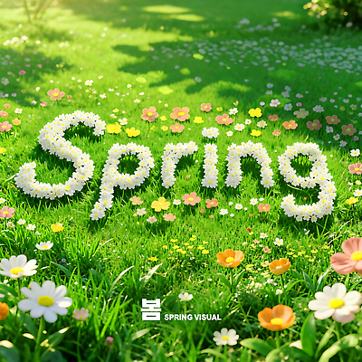 PSD 식물 편집이미지 문자 계절 꽃 화초 컬러 자연 생명 풍경 초원 햇빛 봄 뷰티풀 이미지편집 태양 생태계 파일형식