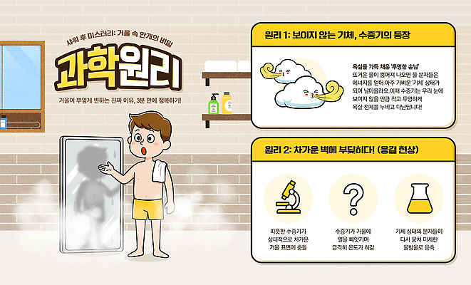 PSD 템플릿 교육 과학 설명 소년 여름 학습 거울 연기 수증기 즐거움 퍼포먼스 현상 이미지템플릿 계절 남자 감정 어린이 모션 파일형식