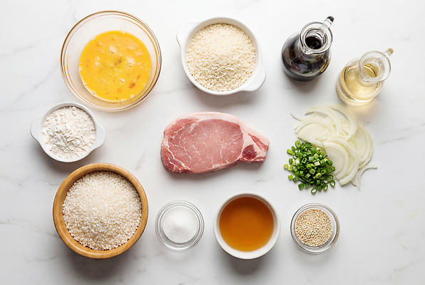 가구 생활용품 채소 식재료 곡류 알 CG 준비 향미료 일본음식 파일형식 AI콘텐츠 주방 요리 계란 육류 양파 파 쌀 조미료 요리준비 탁자 음식 주방용품 편집실사 편집이미지 JPG 가쯔돈 AI포토