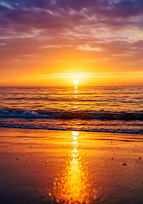 JPG 편집이미지 물결 파도 바다 컬러 자연 하늘 풍경 해변 반짝임 일몰 저녁 조용 오후 수평선 편집실사 AI컴퓨터그래픽 AI콘텐츠 모션 노을 야간 CG 생태계 파일형식