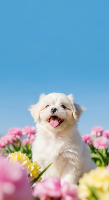 JPG 동물 편집이미지 꽃 행복 분홍색 자연 웃음 잔디 야외 여름 반려동물 노란색 귀여움 촬영 강아지 편집실사 AI컴퓨터그래픽 AI콘텐츠 식물 계절 감정 컬러 컨셉 표정 개 CG 생태계 파일형식