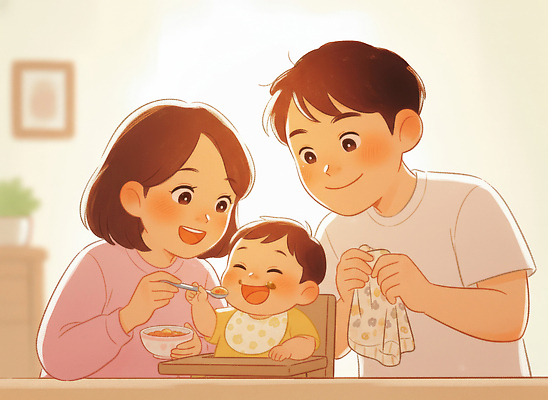 감정 음식 의자 가족 관계 표정 사람 건물 먹기 파일형식 부모 아기 밥 먹여주기 미소 따뜻함 주택 아기의자 식사 사랑 행복 웃음 커플 어린이 디저트 육아 국내일러스트 일러스트 PSD